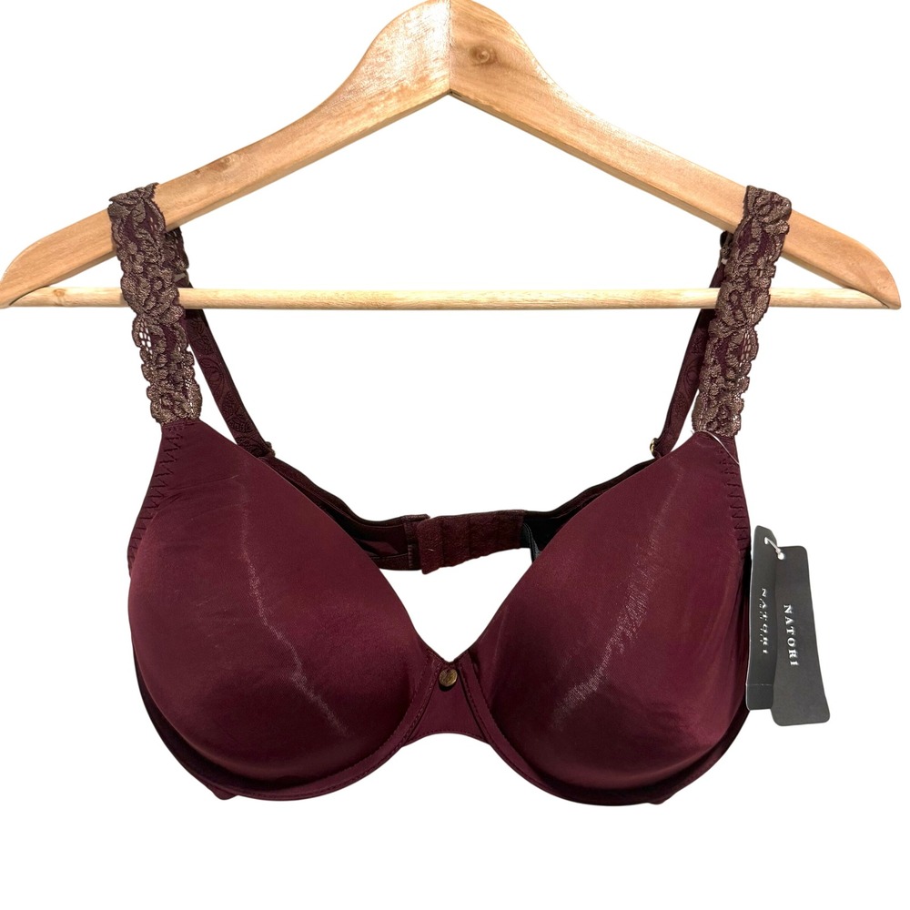 NWT Natori Body Double Lace Full Fit Bra 34D Mulberry Cedar Underwire 136001